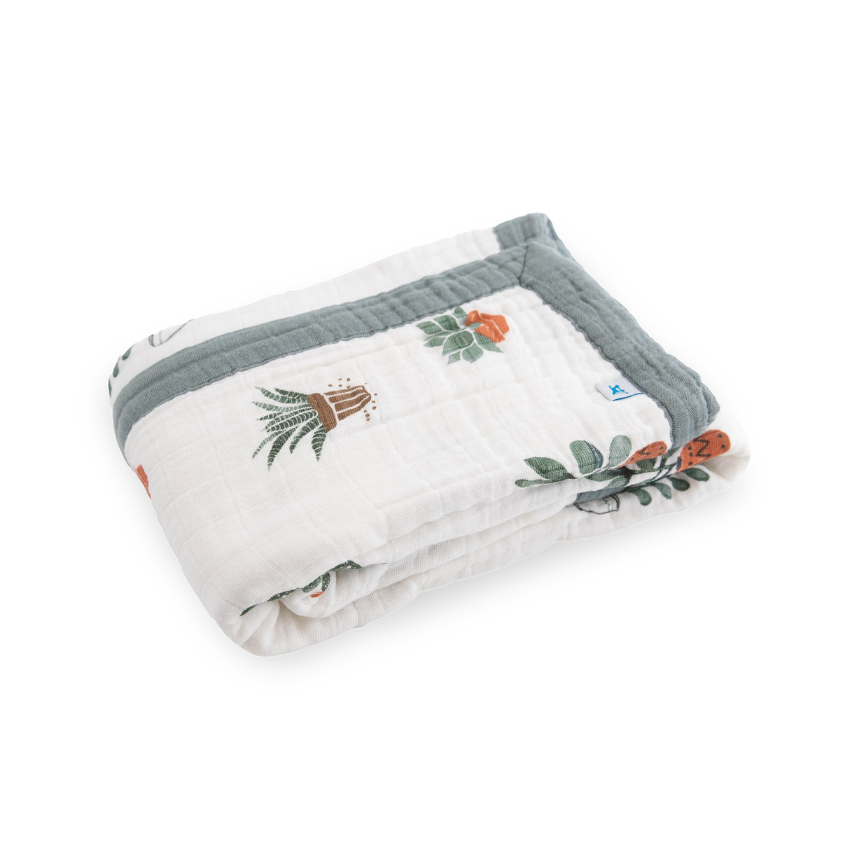 Cotton Muslin Baby Quilt - Prickle Pots - HoneyBug 