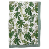 Cotton Muslin Baby Quilt - Tropical Leaf - HoneyBug 