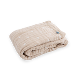 Cotton Muslin Baby Quilt - Taupe Cross - HoneyBug 