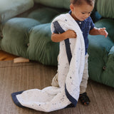 Cotton Muslin Baby Quilt - Shooting Stars - HoneyBug 