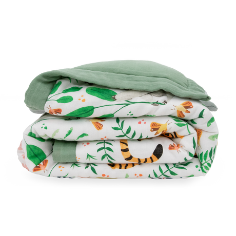 Cotton Muslin Toddler Comforter - Mighty Jungle - HoneyBug 