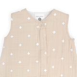 Cotton Muslin Sleep Bag - Taupe Cross - HoneyBug 