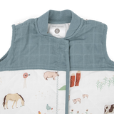 Cotton Muslin Quilted Sleep Bag - Farmyard - HoneyBug 