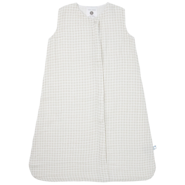 Cotton Muslin Sleep Bag - Tan Gingham - HoneyBug 