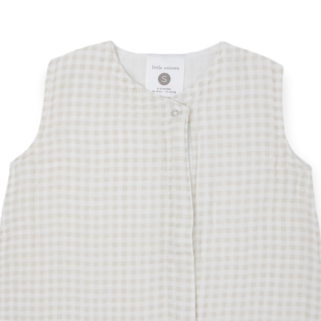 Cotton Muslin Sleep Bag - Tan Gingham - HoneyBug 