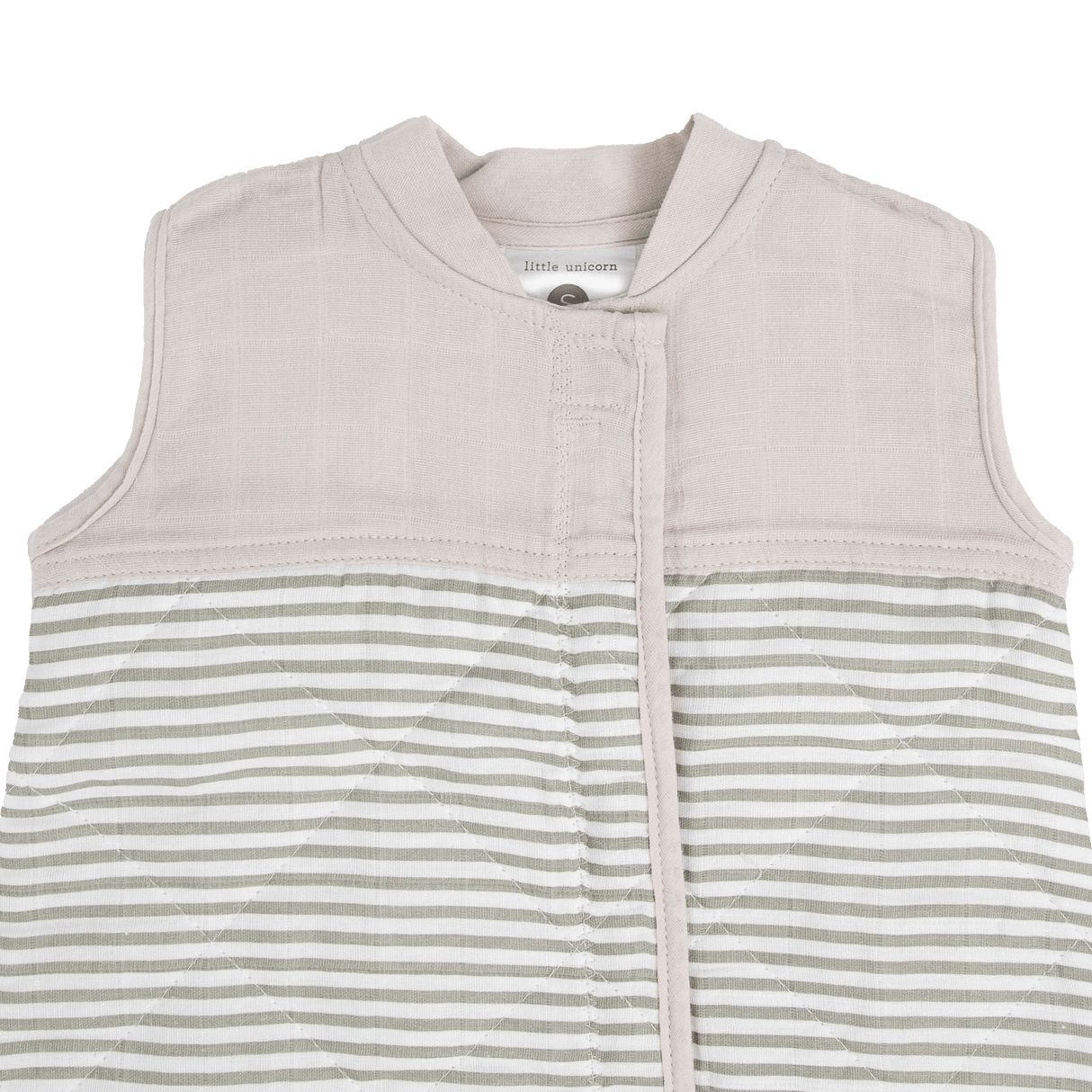 Cotton Muslin Quilted Sleep Bag - Grey Stripe - HoneyBug 