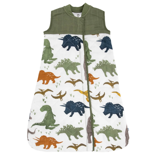 Cotton Muslin Quilted Sleep Bag - Dino Friends - HoneyBug 