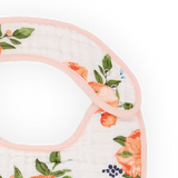 Cotton Muslin Classic Bib 3 Pack - Watercolor Roses - HoneyBug 