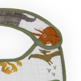 Cotton Muslin Classic Bib 3 Pack - Dino Friends - HoneyBug 