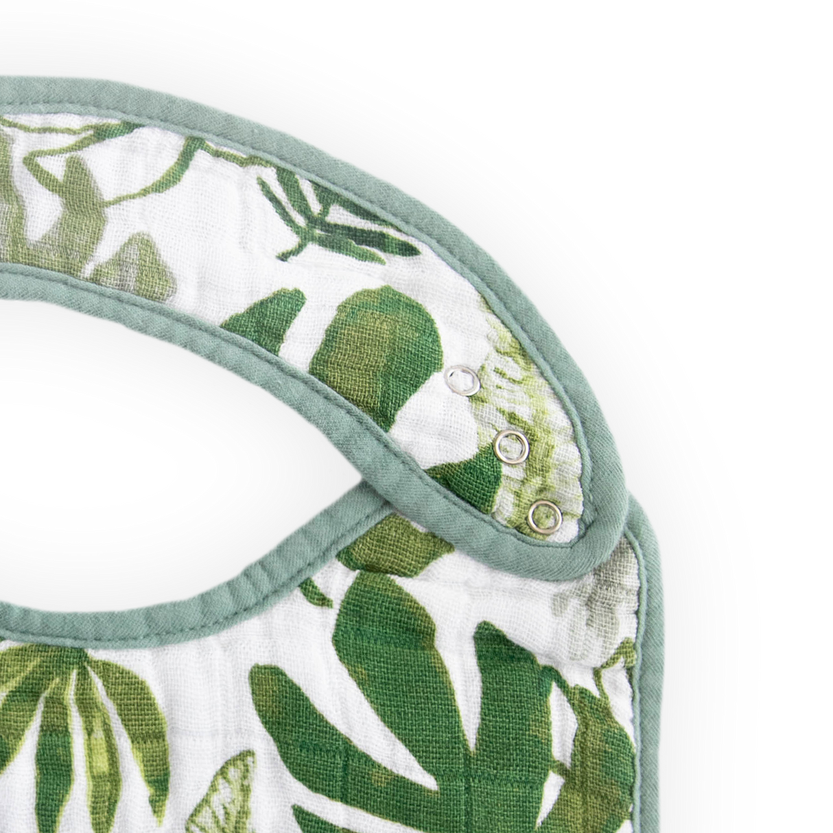 Cotton Muslin Classic Bib 3 Pack - Tropical Leaf - HoneyBug 