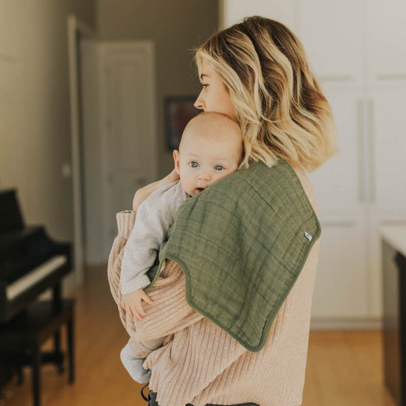 Cotton Muslin Burp Cloth 2 Pack - Fern - HoneyBug 