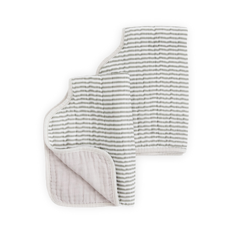 Cotton Muslin Burp Cloth 2 Pack - Grey Stripe - HoneyBug 