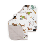 Cotton Muslin Burp Cloth 2 Pack - Woof - HoneyBug 