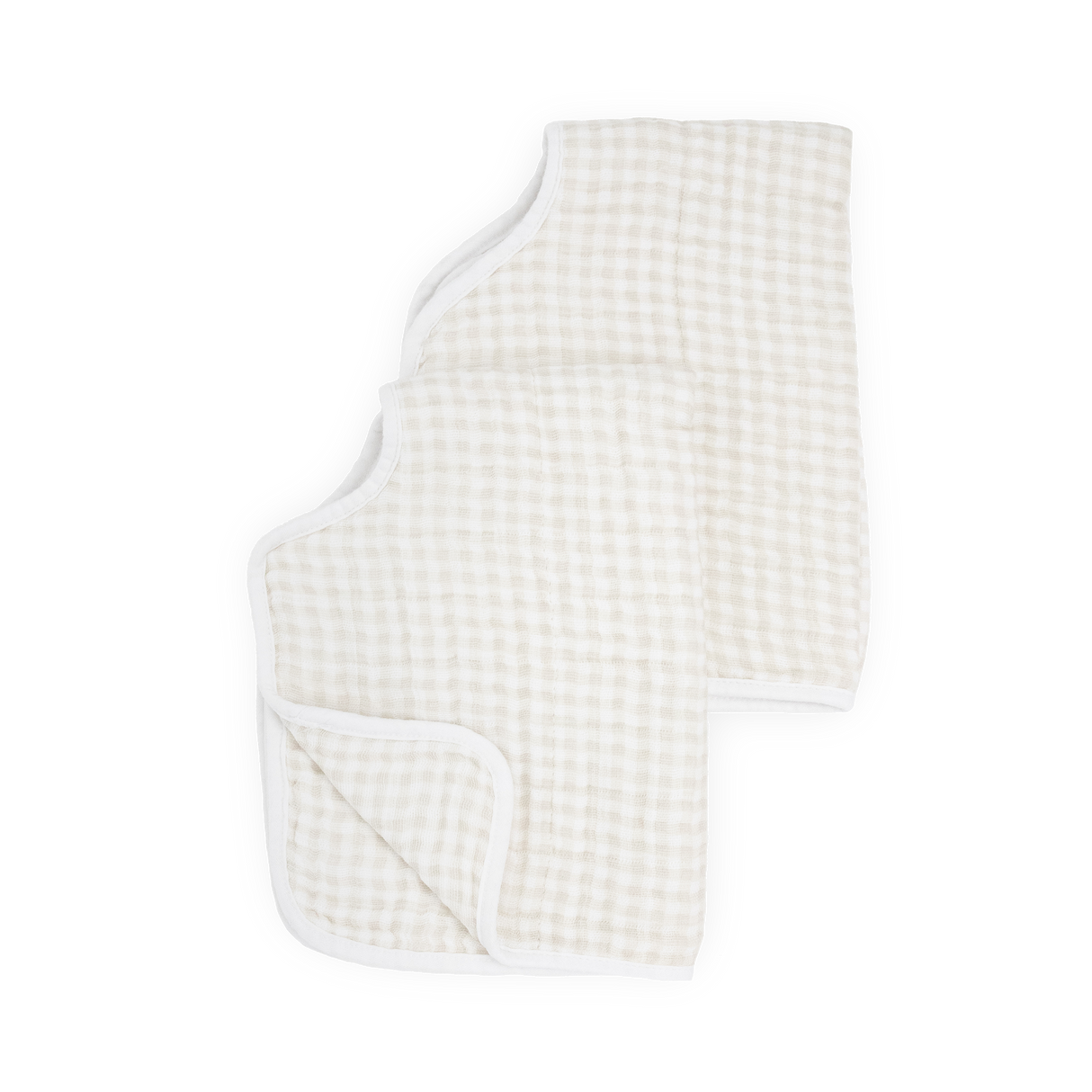 Cotton Muslin Burp Cloth 2 Pack - Tan Gingham - HoneyBug 