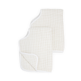 Cotton Muslin Burp Cloth 2 Pack - Tan Gingham - HoneyBug 