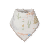 Cotton Muslin + Fleece Bandana Bib 4 Pack - Adobe Checker - HoneyBug 