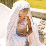 Toddler Hooded Towel - Unicorn Stripe - HoneyBug 