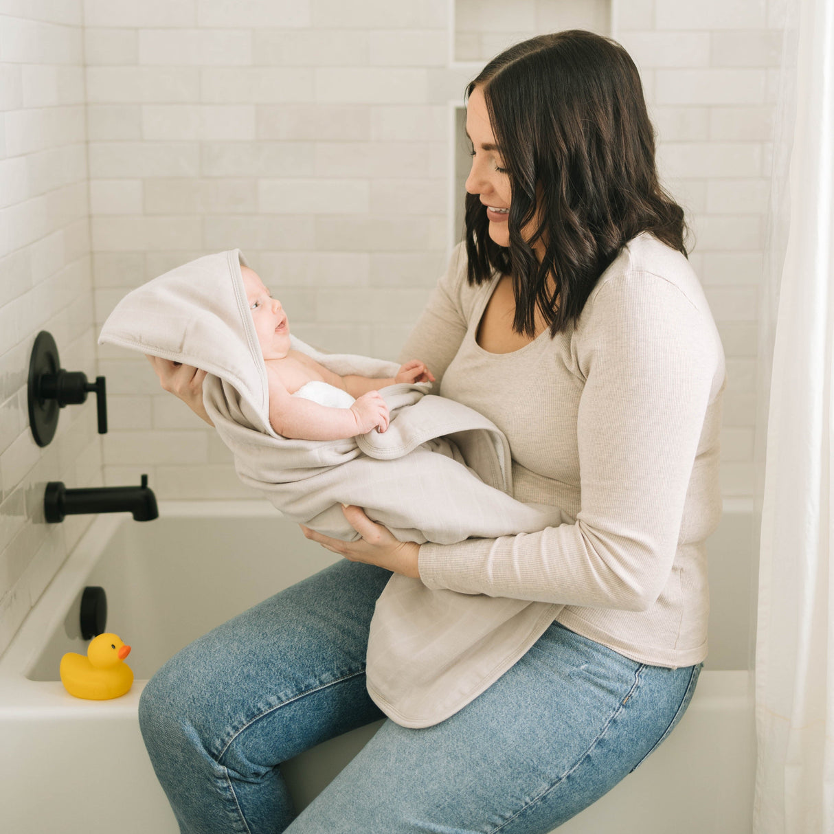 Infant Hooded Towel - Porpoise - HoneyBug 