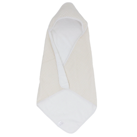 Infant Hooded Towel - Tan Gingham - HoneyBug 