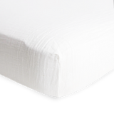 Cotton Muslin Crib Sheet - White - HoneyBug 