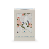 Cotton Muslin Crib Sheet - Watercolor Roses - HoneyBug 