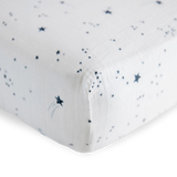 Cotton Muslin Crib Sheet - Shooting Stars - HoneyBug 