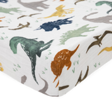 Cotton Muslin Changing Pad Cover - Dino Friends - HoneyBug 