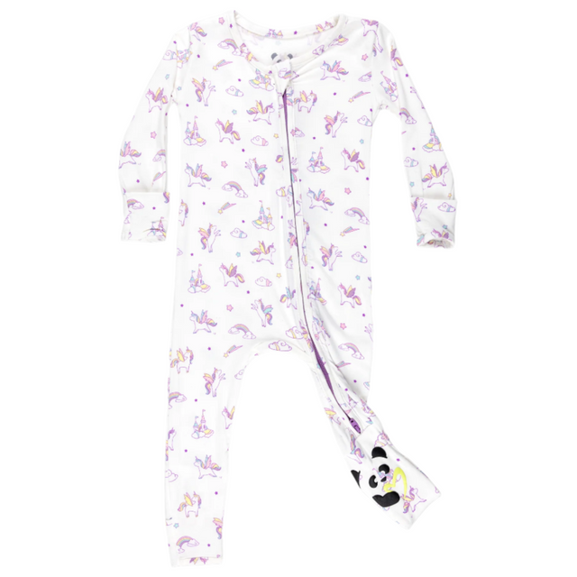 Unicorn Bamboo Convertible Footie - HoneyBug 