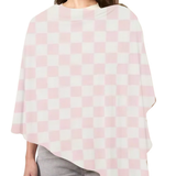 Sugar Pink & White Checkered Carseat Cover