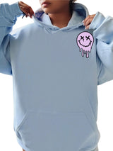 It's Fine Drippy Smiley Hoodie - Blue - HoneyBug 