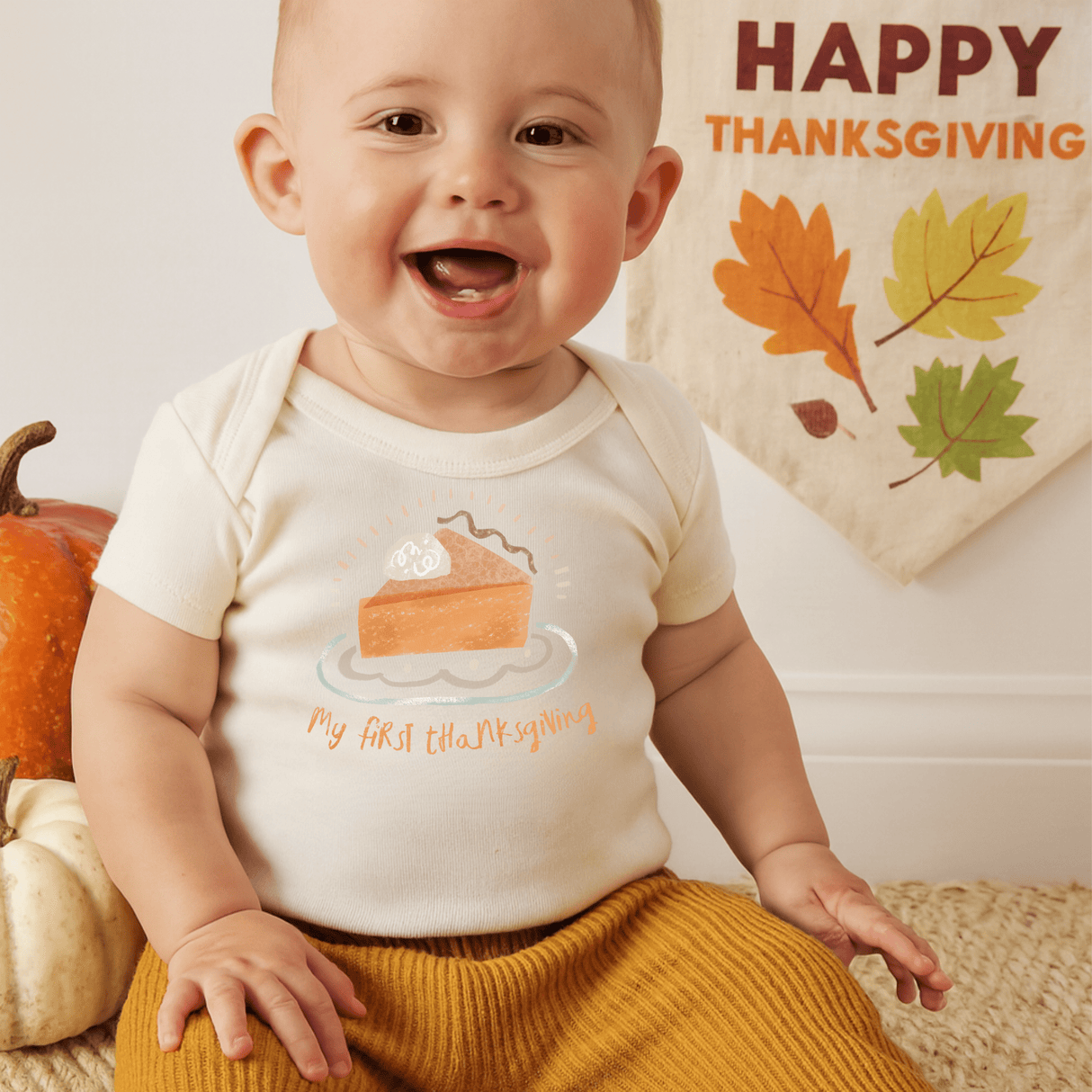graphic bodysuit | thanksgiving pie - HoneyBug 