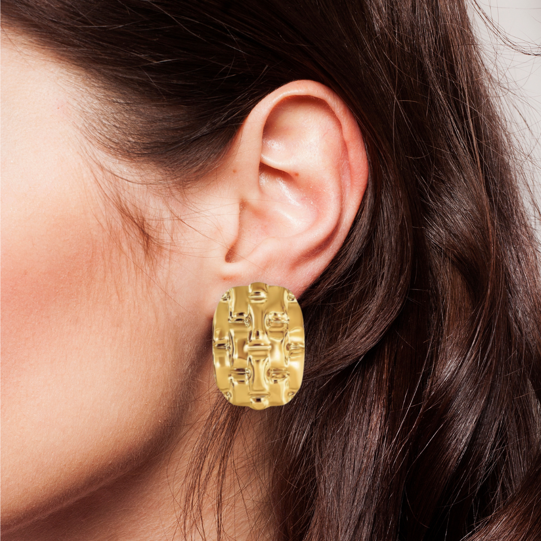 Adley Hammered Drop Earring - HoneyBug 