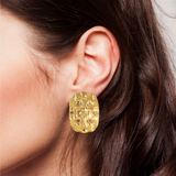Adley Hammered Drop Earring - HoneyBug 