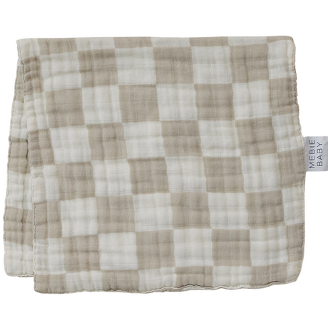 Taupe Checkered Muslin Burp Cloth - HoneyBug 
