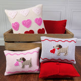 Valentine Puppy Mini Pillow, Pink