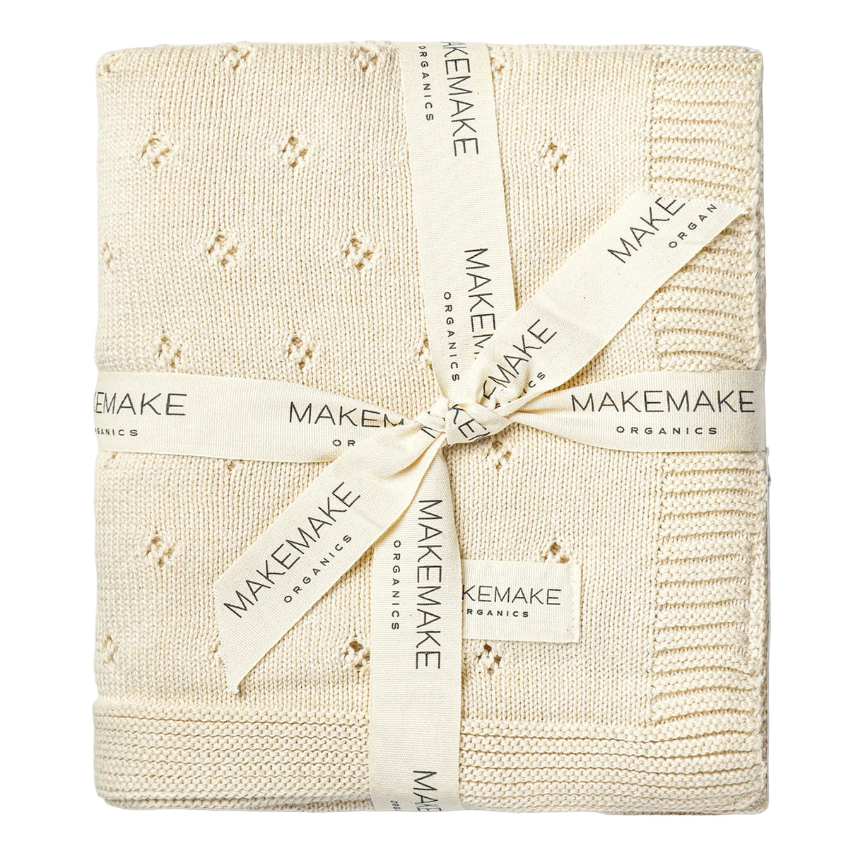 Organic Baby Blanket Knit Pointelle - Vanilla