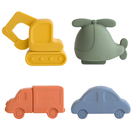 Vehicles Mold Free Bath Play Set - 4 Pack - HoneyBug 