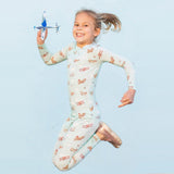 Vintage Airplanes Bamboo Kids Pajamas - HoneyBug 