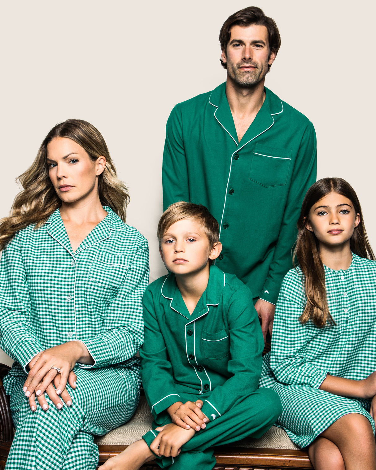 Kid's Flannel Pajama Set in Forest Green - HoneyBug 