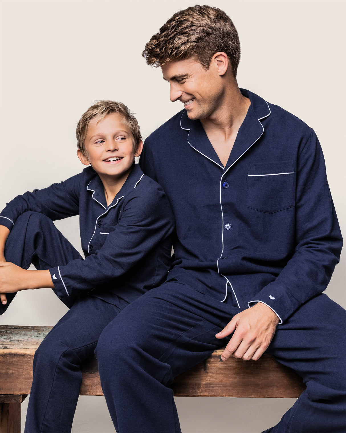 Kid's Flannel Pajama Set in Navy - HoneyBug 