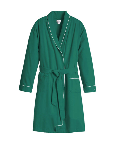 Women's Flannel Robe in Forest Green - HoneyBug 