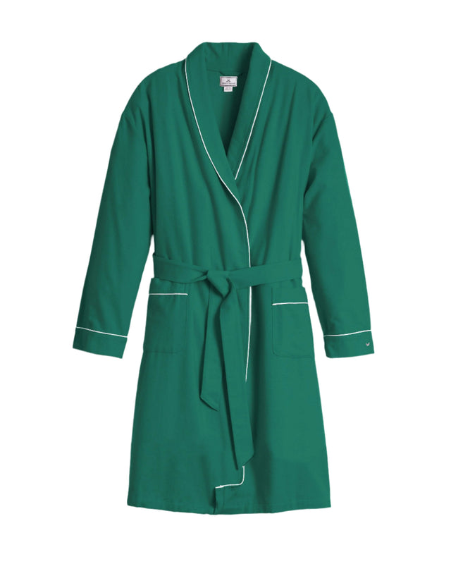 Women's Flannel Robe in Forest Green - HoneyBug 