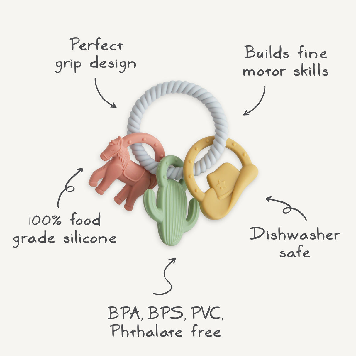 Western Teething Ring - HoneyBug 