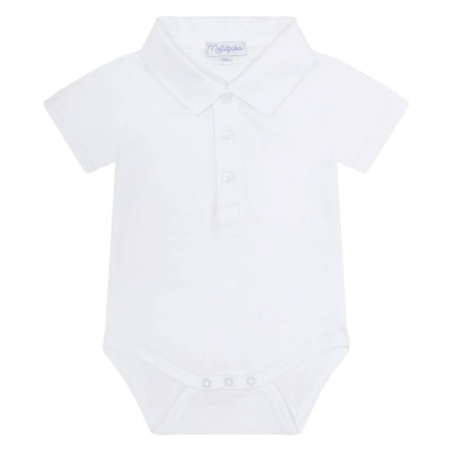 White Boy Short Sleeve Onesie - HoneyBug 