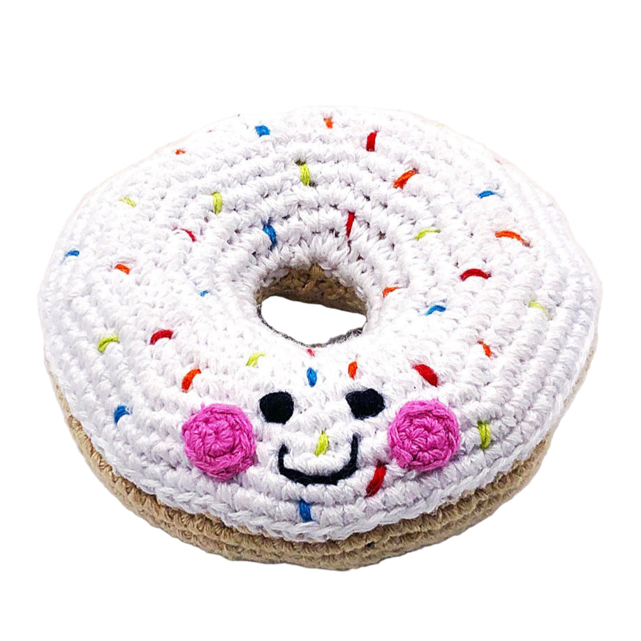 Pretend Play Food Rattle - Plush Donut - HoneyBug 