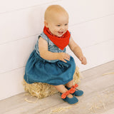 Blue Jean Knotted Bow Baby Shoe - HoneyBug 