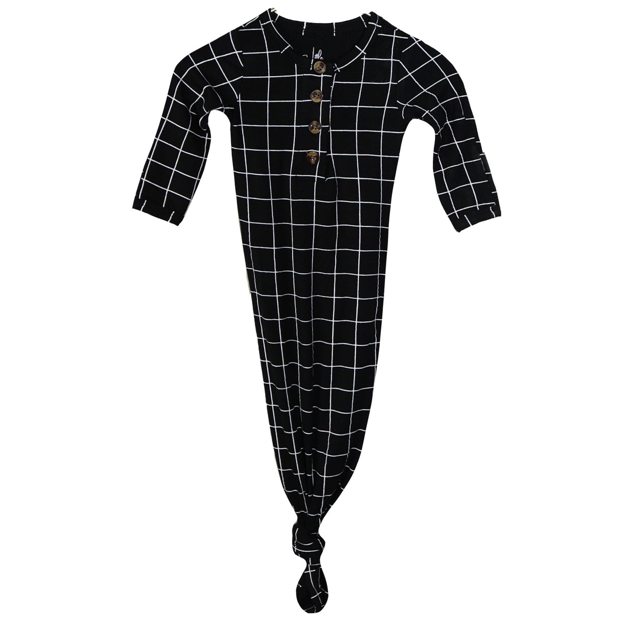 Knotted Baby Gown - Window Pane - HoneyBug 