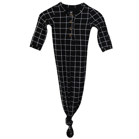 Knotted Baby Gown - Window Pane - HoneyBug 