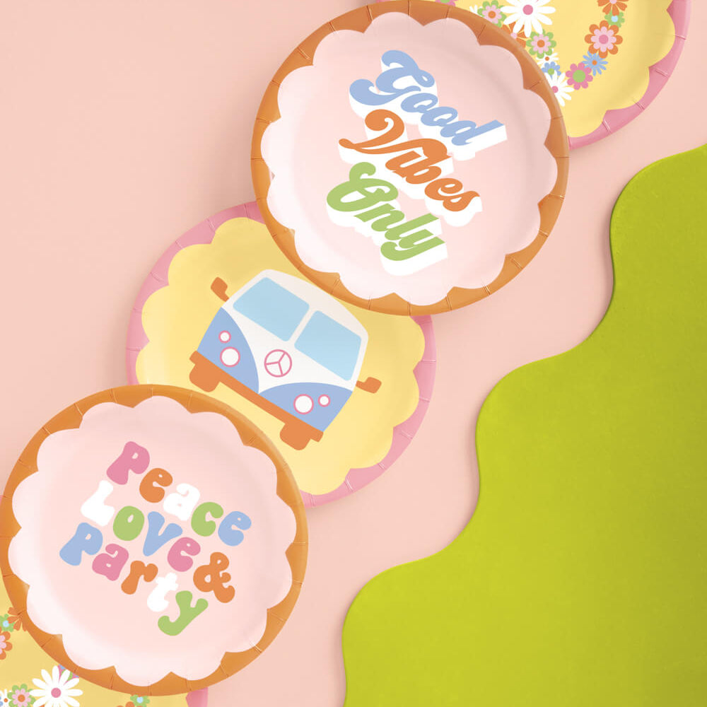 Groovy Plates - 24 Paper Plates
