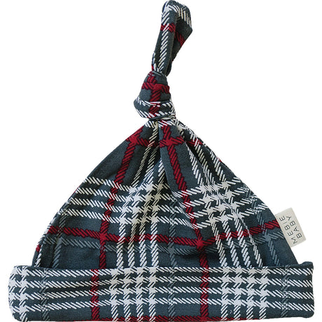 Green Plaid Bamboo Newborn Knot Hat - HoneyBug 